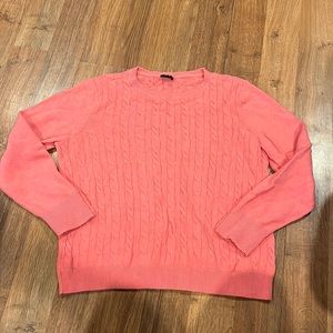 Talbots salmon cable knit sweater sz XL